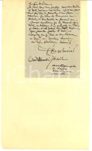 Autografo originale 1923 PARIS Léon Antoine Lucien Couturier annonce portrait AUTOGRAPH 1