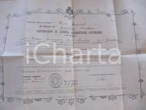 Oggetto da collezione cartaceo 1900 GRAVELLONA LOMELLINA Diploma Giovannina FRATTINI 1