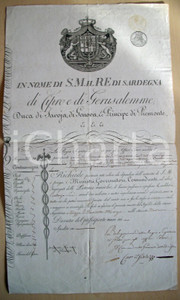 Documento originale, autentico 1821 TORINO Lasciapassare Ermolao di SAN MARZANO RARO 1