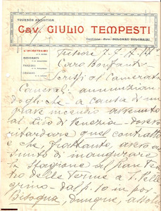 Autografo originale 1928 GIULIO TEMPESTI incendio al Lido di Venezia AUTOGR 1