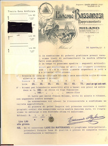 Documento originale, autentico 1921 MILANO via Castelfidardo 6 Edmondo BASSANESI lane materasso 1