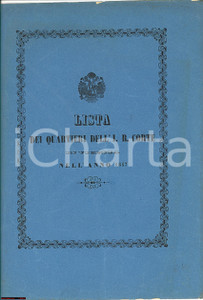 Documento originale, autentico 1857 VICENZA Lista dei quartieri della corte Asburgo in visita 1