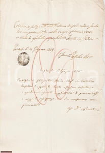 Documento originale, autentico 1858 TERRASSA PADOVANA (PD) MiserabilitÃ  vedova Antonia BEGIOLIN FONTOLAN 1