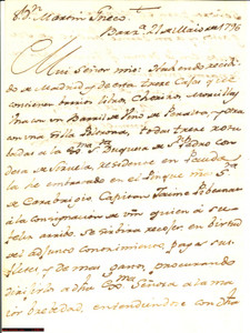 Manoscritto, lettera originale 1796 BARCELONA ES BENITO DOMINGO REBOLLO RICEVE LIBRI E SALSICCE 1