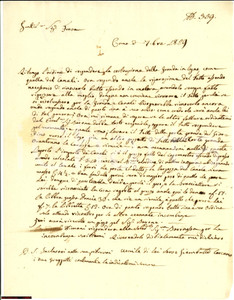 Manoscritto, lettera originale 1829 COMO Giambattista CARCANO su lavori villa NEFFZER 1