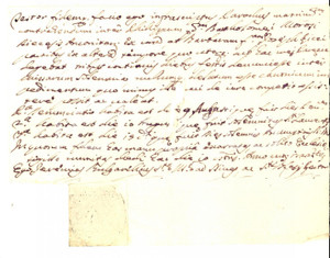 Documento originale, autentico 1722 FERRARA Nullaosta nozze Bartolomeo MOROSI e Barbara RICCI Sigillo su carta 1