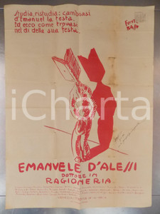 Documento originale, autentico 1931 VENEZIA TEATRO Emanuele D ALESSI Dottore in Ragioneria Manifesto AUTOGRAFO 1