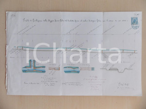 Mappa, planimetria storica 1868 PADOVA Planimetria livellazione roggia RENIER - LABIA *Disegnata A MANO 1 Mappa, planimetria storica 1868 PADOVA Planimetria livellazione roggia RENIER - LABIA *Disegnata A MANO 1