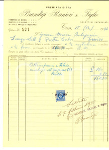 Documento originale, autentico 1934 TOSI FI Ditta Ranieri BRANDIGI & Figlio  Mobili Fattura intestata 1
