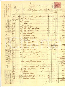 Documento originale, autentico 1929 SAN VITO AL TAGLIAMENTO (UD) Giuseppe COCCIOLO Manifatture *Fattura 1