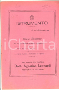 Documento originale, autentico 1931 LATISANA UD Atto garanzia tra Gaspare PELOSO GASPARI e Banca Cooperativa 1