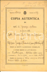Documento originale, autentico 1937 LATISANA UD Atto garanzia tra Gaspare PELOSO GASPARI e Banca Cooperativa 1