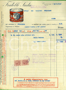 Documento originale, autentico 1926 CRESCENZAGO MI Fratelli SADA  Manzo in scatola Fattura ILLUSTRATA 1