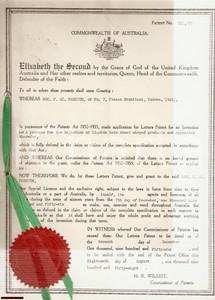 Oggetto da collezione cartaceo 1958 AUSTRALIA Brevetto FAESITE SPA PADOVA canalizzatore liquidi con disegno 2 1