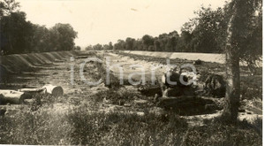 Fotografia d'epoca originale 1928 SIBARI (CS) Inalveazione del torrente MALFRANCATO 1