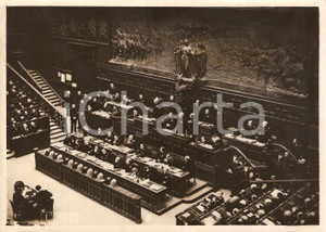 Fotografia d'epoca originale 1938 ROMA Benito MUSSOLINI presiede ultima riunione annuale CAMERA DEPUTATI Foto 1