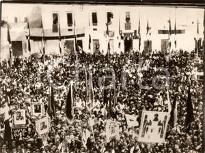 Fotografia d'epoca originale 1937 ITALIA FASCISMO Folla in piazza in attesa di Mussolini *Foto 24x18 cm 1