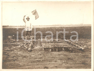 Fotografia d'epoca originale 1935 ca BOLOGNA Gara di aratura con aratro a strascico *Fotografia 1