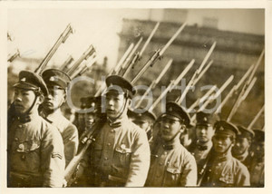 Fotografia d epoca originale 1939 TOKIO Giovani soldati GIAPPONESI addestrati alle armi Fotografia 1
