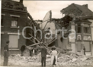 Fotografia d epoca originale 1940 BELGIO WW2 Devastazioni dei bombardamenti tedeschi Fotografia 1