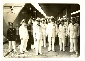 Fotografia d epoca originale 1939 MILANO Antonio Stefano BENNI inaugura elettrotreno BREDA alta velocitÃ  FOTO 1