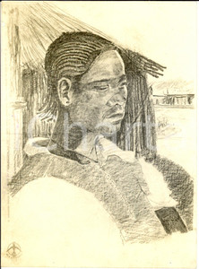 Fotografia d epoca originale 1937 ETIOPIA Ritratto donna GALLA SIDANO Fotografia coeva di disegno 1