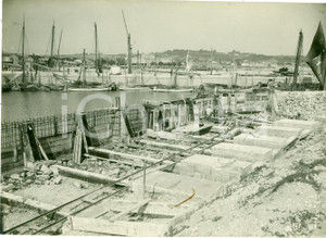 Fotografia d epoca originale 1929 FANO PS Opere edilizie per bacino nel PORTO CANALE Fotografia 1