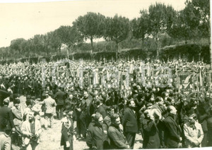 Fotografia d epoca originale 1930 MILANO Benedizione gagliardetti ferrovieri d ITALIA Fotografia 1