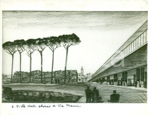 Fotografia d epoca originale 1937 ROMA La Stazione TERMINI dal lato di VIA MANIN Fotografia del bozzetto 1