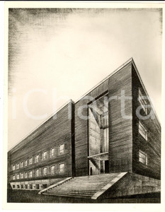 1933 ROMA Università LA SAPIENZA Rendering facciata ISTITUTO DI MINERALOGIA Foto