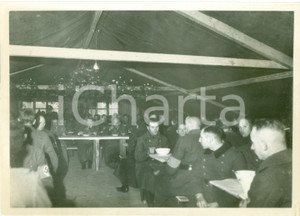 Fotografia d epoca originale 1940 WW2 ADOLF HITLER Weihnachtsessen, cena di Natale 1