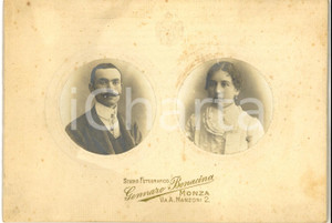 Fotografia d epoca originale 1900 ca MONZA Ritratto di due sposi Fotografia Gennaro BONACINA 17x11 cm 1