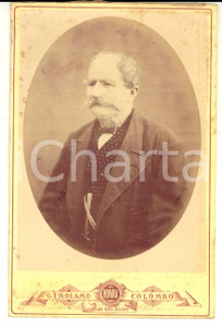 Fotografia d epoca originale 1880 ca NOVARA Ritratto maschile con panciotto a pois Foto GIROLAMO COLOMBO 1