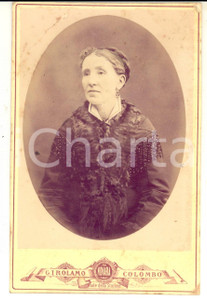 Fotografia d epoca originale 1880 ca NOVARA Ritratto femminile con stola di pelliccia Foto GIROLAMO COLOMBO 1