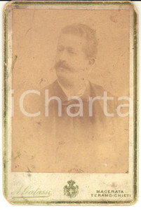 Fotografia d epoca originale 1890 ca MACERATA ? Ritratto maschile famiglia MARTELLI Foto A. GALASSI 1