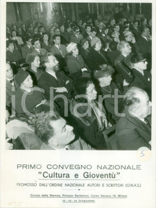 Fotografia d epoca originale 1959 MILANO Apertura dei lavori Primo Convegno Nazionale Cultura GioventÃ¹ ONAS 1