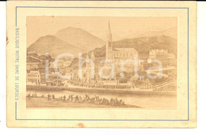 Fotografia d epoca originale 1890 ca LOURDES F Basilica NOTRE DAME Foto seriale VIRON con preghiera 1