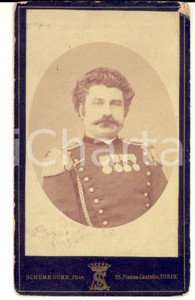 Fotografia d epoca originale 1875 TORINO REGIO ESERCITO Ritratto di alto ufficiale in divisa Foto SCHEMBOCHE 1