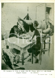 Fotografia d epoca originale 1934 VENEZIA BIENNALE Francesco CHIAPPELLI Gli invidiosi Fotografia coeva quadro 1