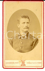 Fotografia d epoca originale 1880 ca REGIO ESERCITO TORINO Ritratto di ufficiale di fanteria Foto SCHEMBOCHE 1