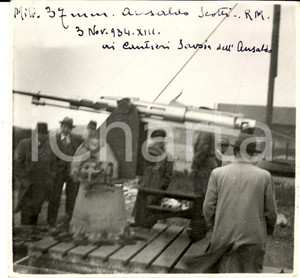 Fotografia d epoca originale 1934 GENOVA ANSALDO Cantieri SAVOIA Mitragliatrice SCOTTI 37 mm Foto 12x11 1