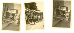 Fotografia d epoca originale 1960 ca SVIZZERA Mercato delle stoffe Lotto 3 foto VINTAGE 6x8 cm 1