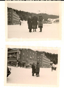 Fotografia d epoca originale 1960 ca WILDHAUS CH Famiglia in vacanza sulla neve Lotto 2 foto VINTAGE 10x7 1