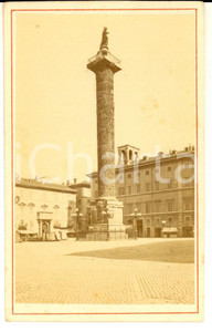 Fotografia d epoca originale 1870 ca ROMA Colonna di Marco Aurelio Foto seriale VINTAGE 10x6 cm 1