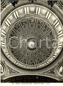 Fotografia d epoca originale 1930 ca ROMA SAN PIETRO Interno della cupola Fotografia ANDERSON 19 x 25 cm 1