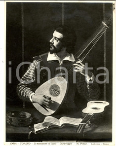 Fotografia d epoca originale 1950 ca CARAVAGGIO Il suonatore di liuto Foto ANDERSON quadro 1