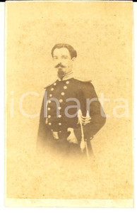 Fotografia d epoca originale 1870 ca ATENE Ritratto di ufficiale in divisa Fotografia MORAITES CDV 1