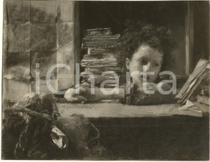 Fotografia d epoca originale 1935 ROMA Galleria d Arte Moderna Antonio MANCINI Nello studio Foto del quadro 1