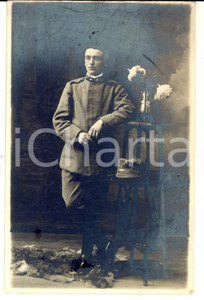 Fotografia d epoca originale 1910 ca REGIO ESERCITO Ritratto di ufficiale del GENIO Foto cartolina 1