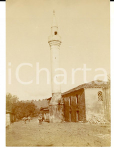 Fotografia d epoca originale 1910 ca ALBANIA Padre e figlio ritornano dalla campagna Foto 9x12 cm 1